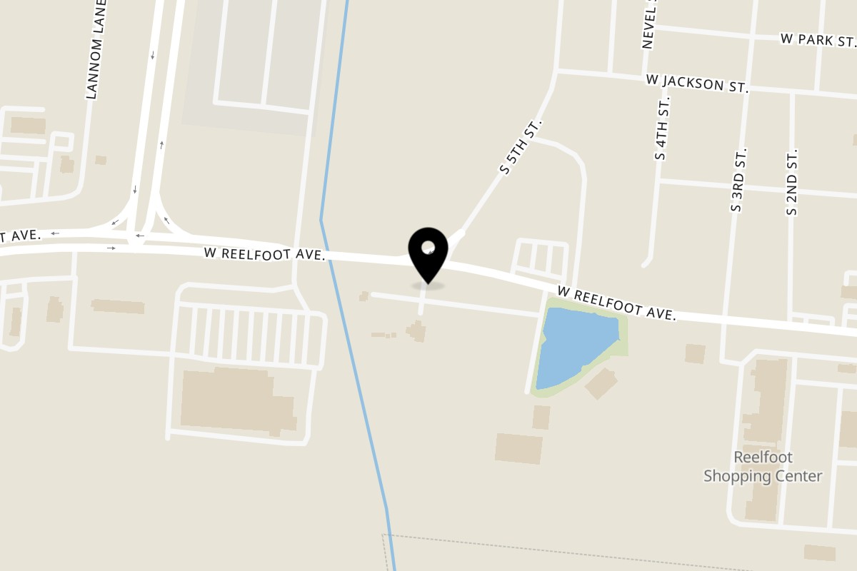 Map showing the location of BEST DONUT Union City on 428 W Reelfoot Ave #4 in Union City